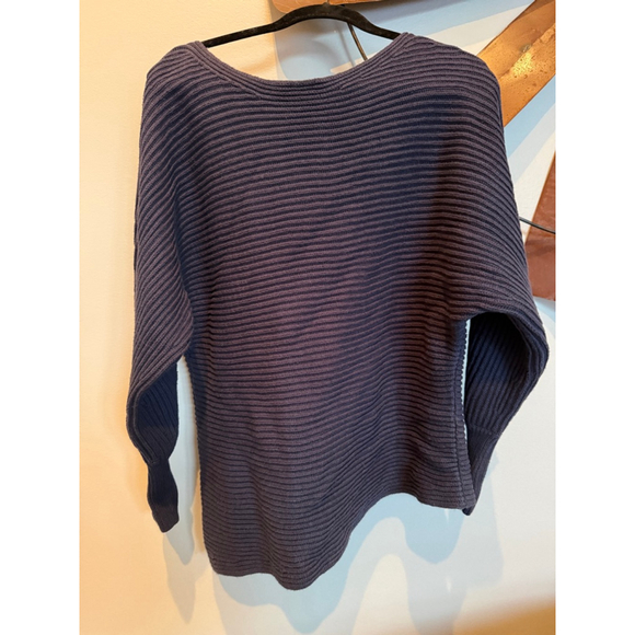 Cabi Navy Utopia Asymmetrical Sweater Size Medium EUC - Picture 3 of 5